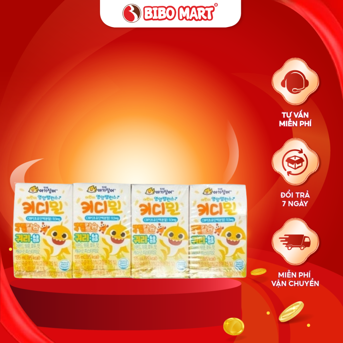 Sữa Yến Mạch Pinkfong Kiddie Meal 135ml (Lốc 4 hộp) Cho Bé - Bibo Mart