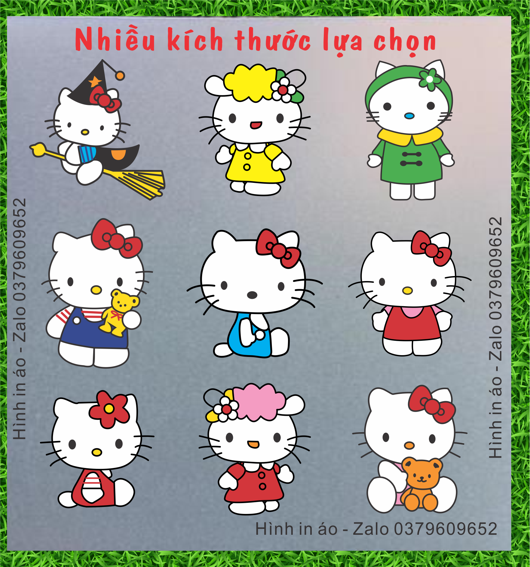 [Hình ủi nhiệt in áo Post 2] Hình in Hello Kitty nhiều hình lựa thoải mái trang trí áo quần in ủi tại nhà dễ dàng