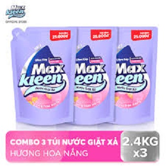 [HCM]COMBO 3 TÚI NƯỚC GIẶT XẢ MAXKLEEN HƯƠNG HOA NẮNG ( 24KG/TÚI)