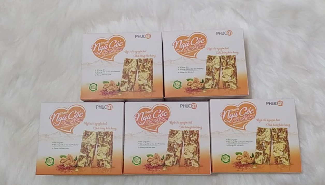 Combo 5 hộp ngũ cốc chà bông Phúc An - Ngũ cốc bổ dưỡng, chà bông hảo hạng - không đường, thích hợp cho người ăn kiêng giảm cân, tiểu đường, tập gym - Mỗi hộp 5 thanh, ăn nhẹ tiện lợi không mập