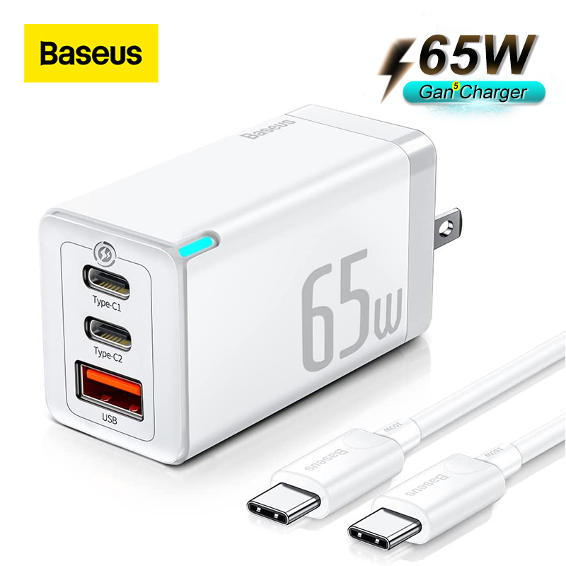 Baseus gan3 gan5 pro fast charger 2C + U 65W quick charge USB C PD 3.0 quick charge QC 4.0 type C universal fast charger for iPhone 13 12 Samsung MacBook Pro