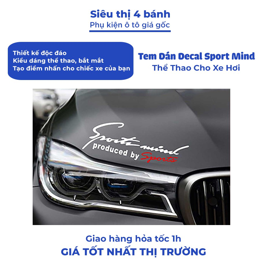 Tem dán decal sport mind produced by sport size to trang trí thể thao cho xe hơi