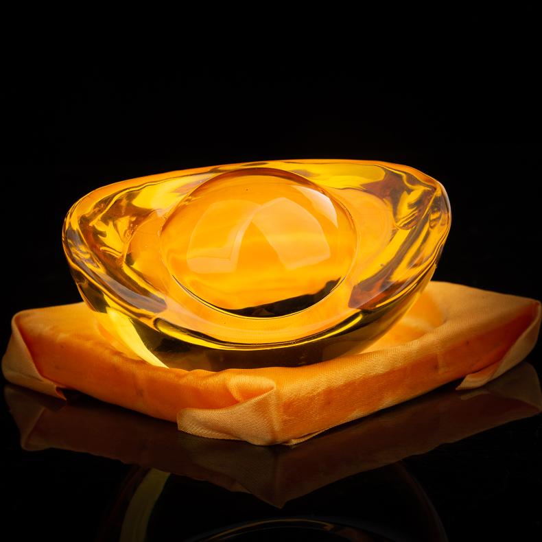 [HCM]Thỏi vàng thần tài Kim Thiên Bảo bằng pha lê 5x3x3cm