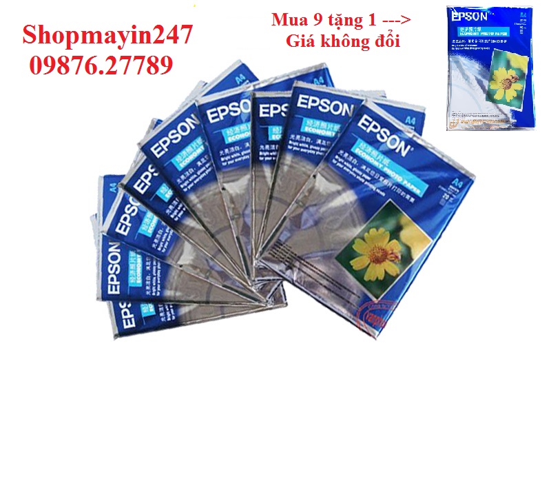 Bộ 9 tập giấy in ảnh epson a4