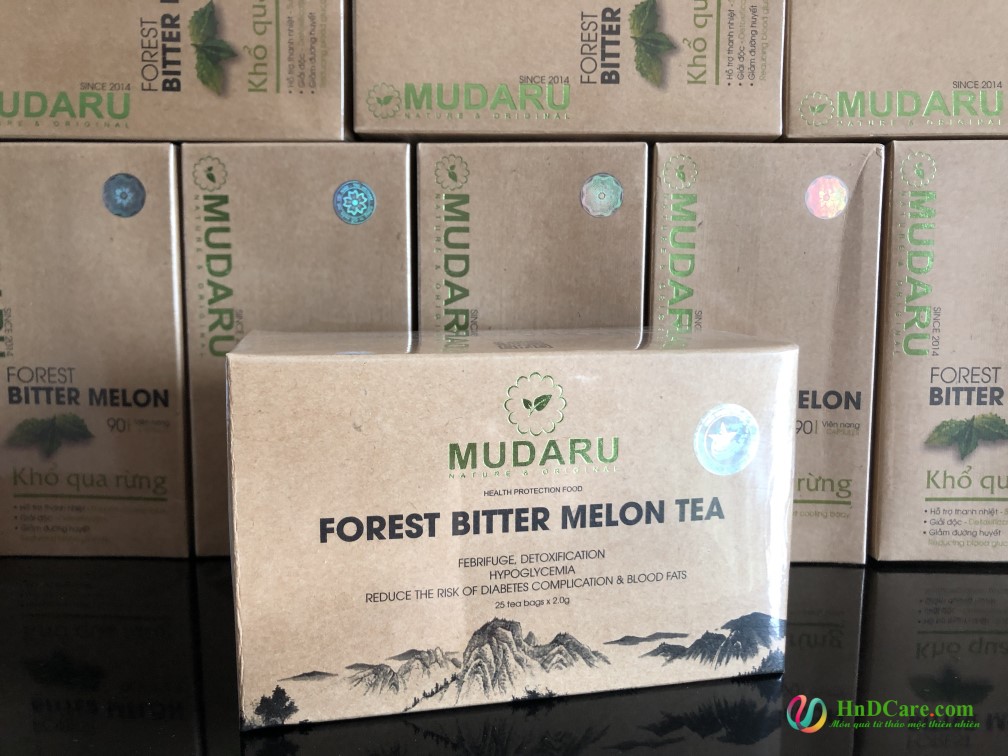 Trà Khổ Qua Rừng Mudaru (Hộp 25 túi lọc) - thanh nhiệt hỗ trợ điều trị tiểu đường mỡ máu