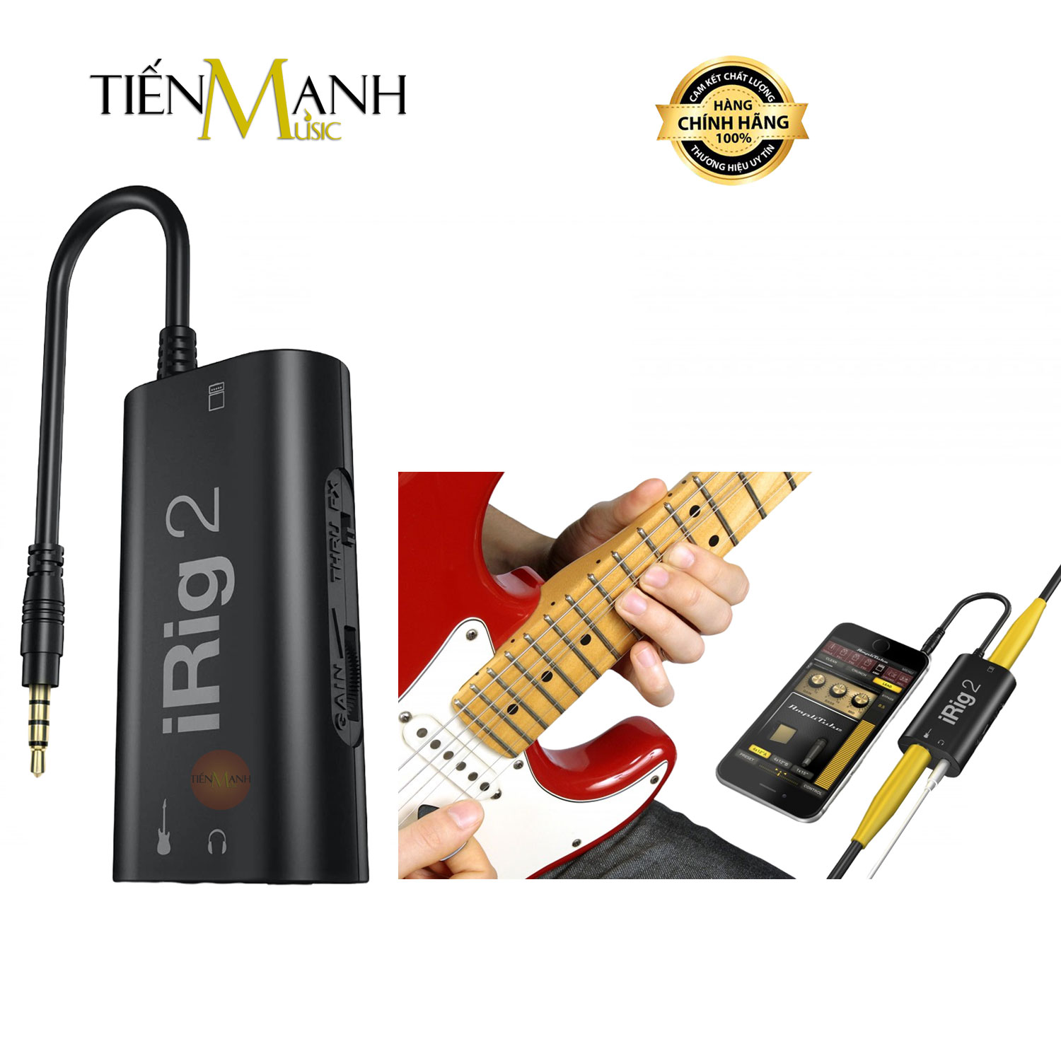 [Chính Hãng] Thiết Bị Thu Âm Và Livestream iRig 2 IK Multimedia Cho Điện Thoại Kết Nối Guitar Pickup Soundcard