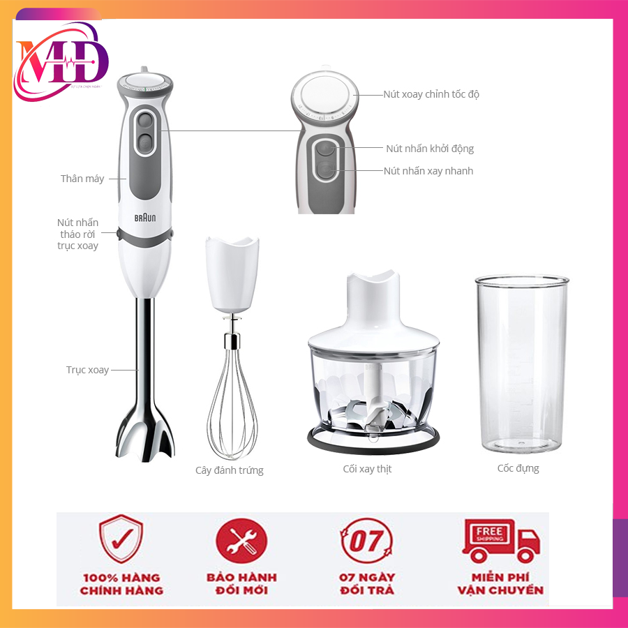 Máy xay cầm tay và sục cháo cao cấp Braun MQ5235 Sauce Vario