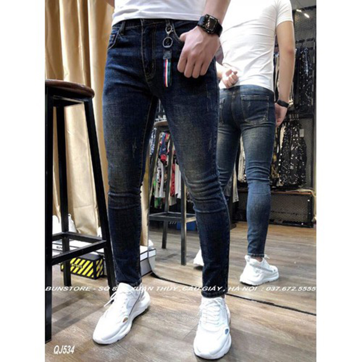 Quần jean nam đẹp form ôm chất Jean Cao Cấp co giãn - 7574