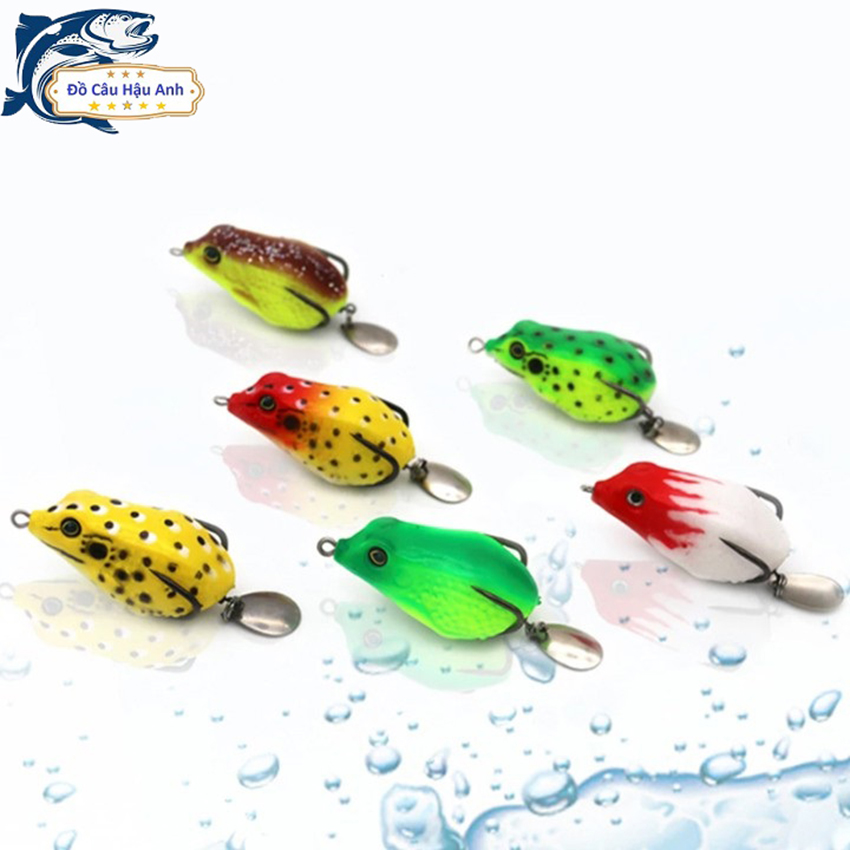 [FreeShip] Mồi câu lure nhái hơi lưng đốm có thìa lưỡi siêu bén MG13 Hậu Anh FISHING  mồi câu lure hiệu quả