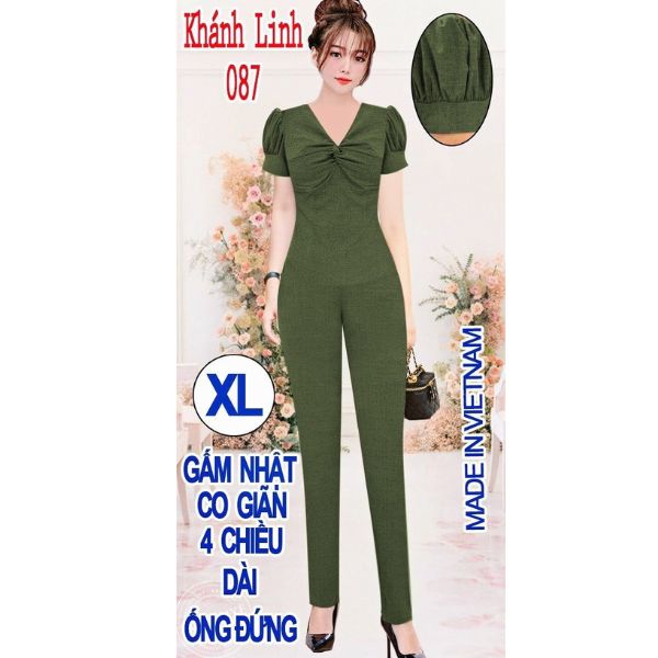 Đồ bộ thời trang nữ mặc nhà mặc đi chơi vải Gấm nhật ống đứng
