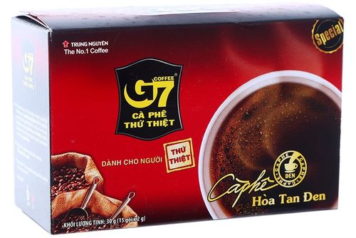 Cà phê trung nguyên g7 hòa tan đen hộp 15 gói x 2g