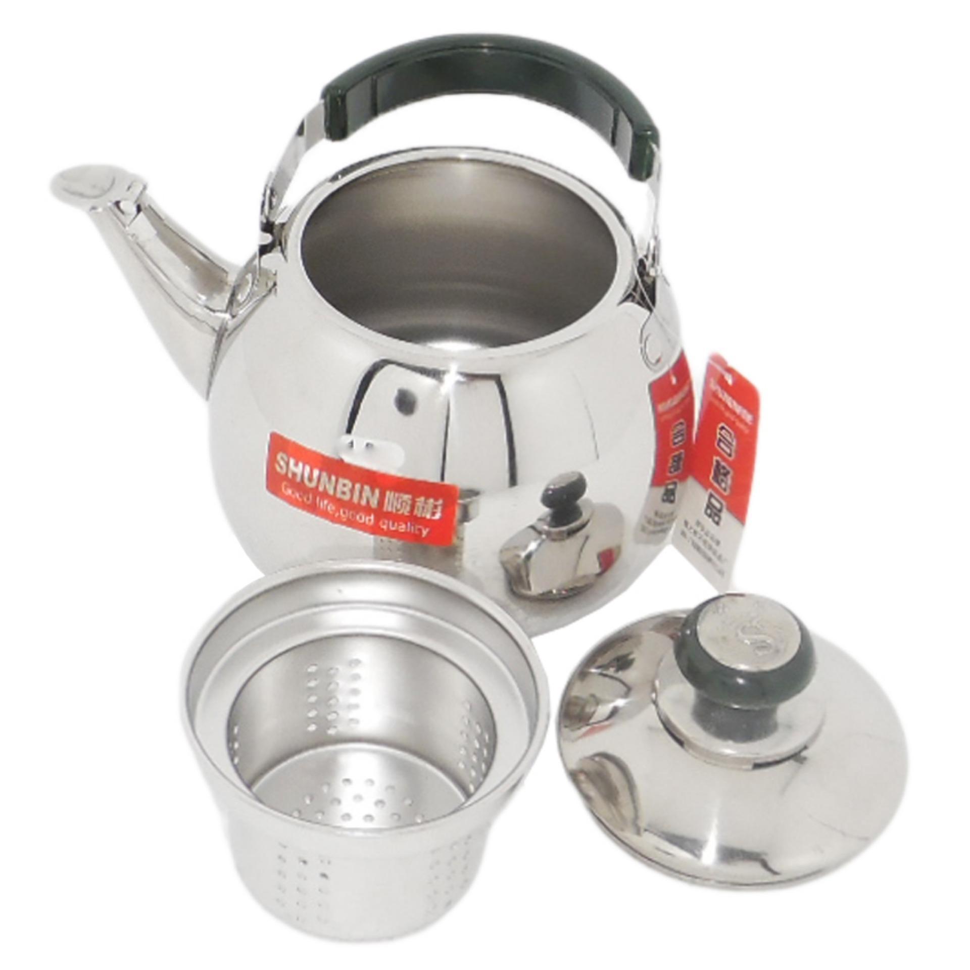 Ấm pha trà inox có lõi lọc trà Shunbin 1.5L