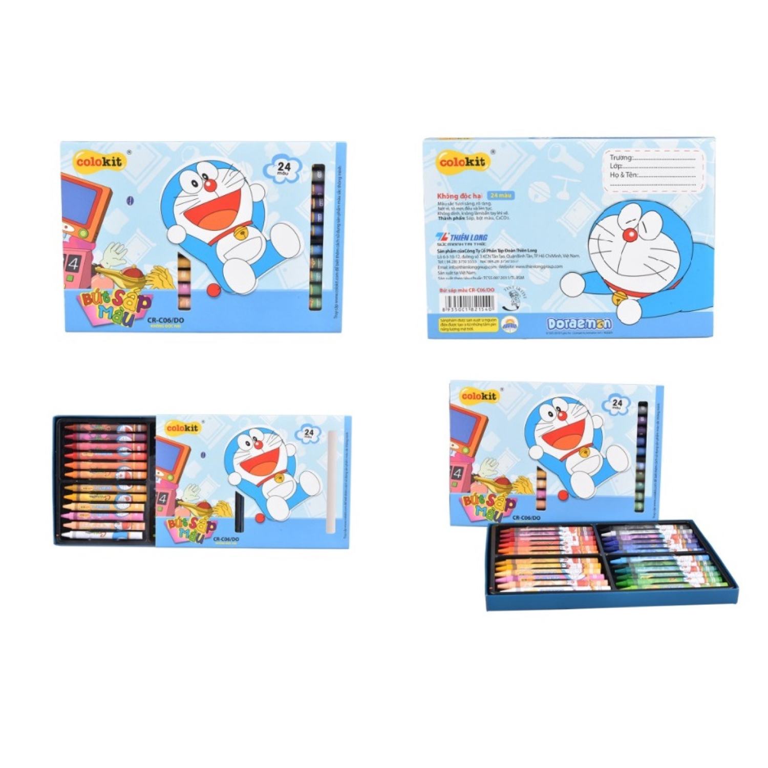 Hộp bút sáp 24 màu colokit crc06 thiên long phù hợp cho bé vẽ tô màu