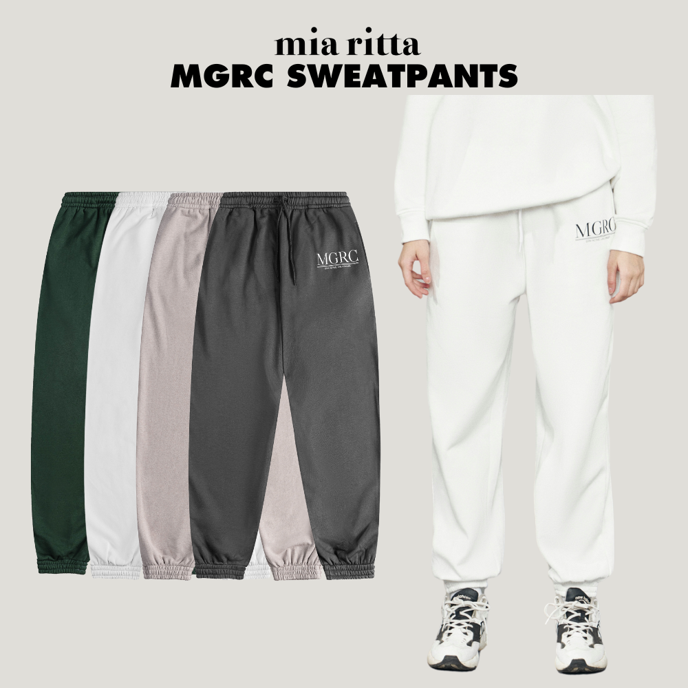 Quần nỉ mgrc - sweatpants mia ritta q399 quần nỉ dài lót bông bo gấu in chữ mgrc