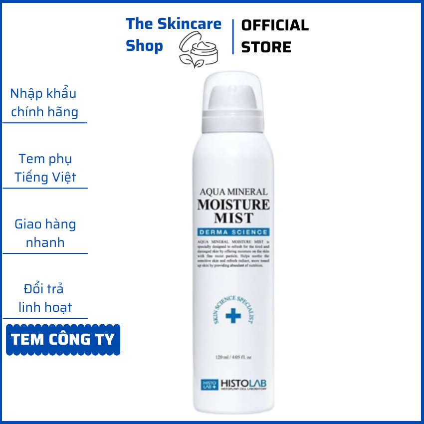 Xịt khoáng dưỡng ẩm, giữ nước, làm dịu da Histolab Aqua Mineral Moisture Mist 120ml - The Skincare Shop