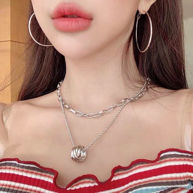 Choker unisex set 2 vòng hợp kim không dỉ sét
