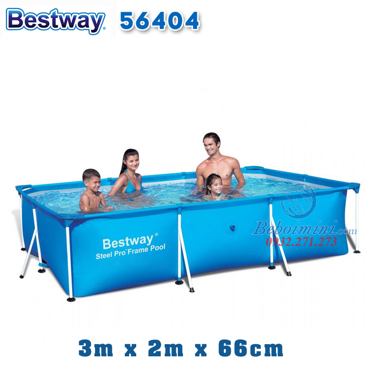 Bể bơi khung chống kim loại 3m x 2.01m x 66cm,bạt bể 3 lớp,bể bơi gia đình,bể bơi cho bé shop bể bơi hcm