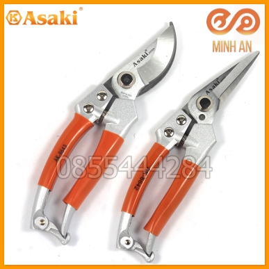 Bộ Kéo Cắt - Tỉa Cành Lưỡi Inox Asaki Ak-8642 Ak-8643 8 Inch/ 200Mm - Kéo Cắt Cành Thép Nhật Bản