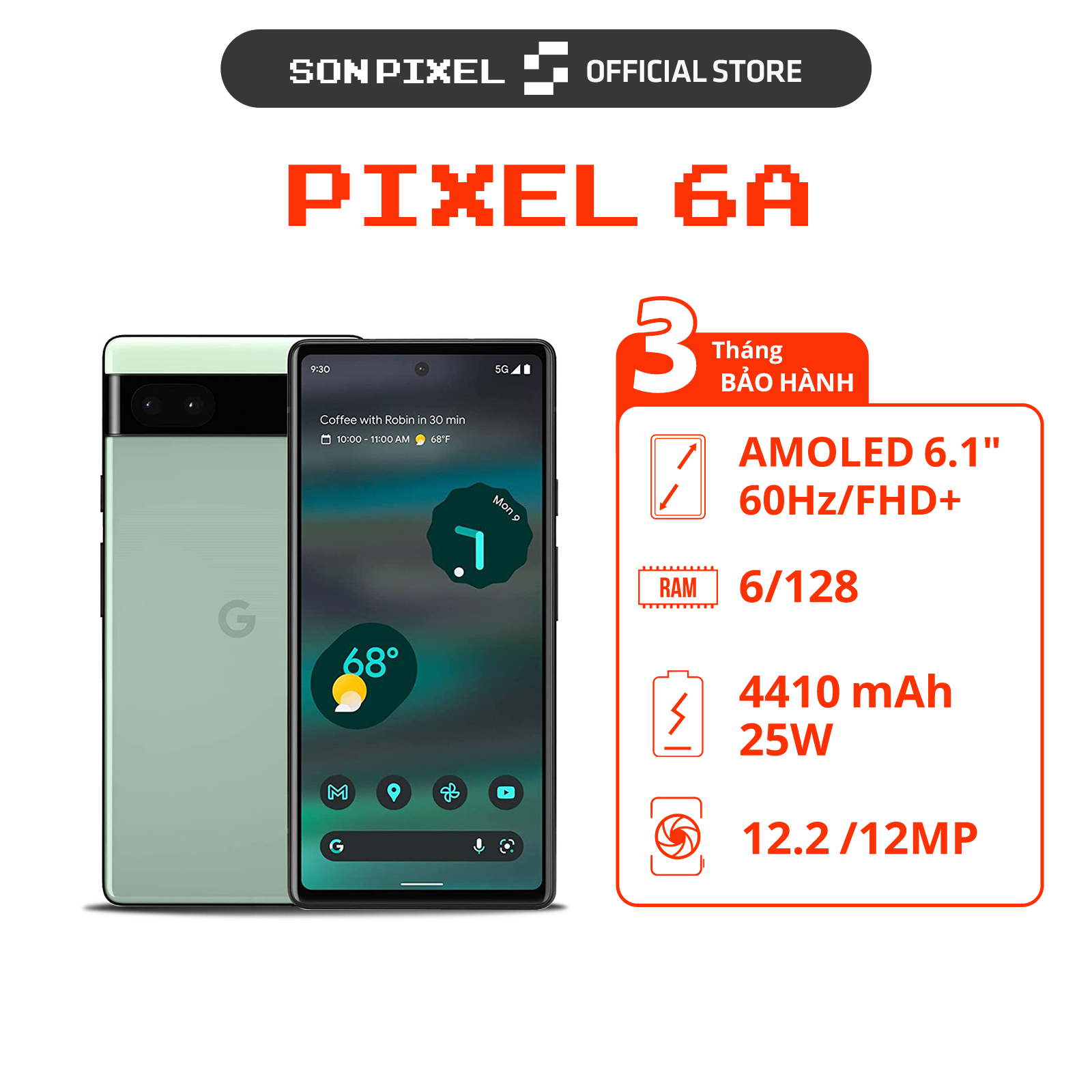 Google Pixel 6A likenew 99%, global version. Sonpixel plug kit