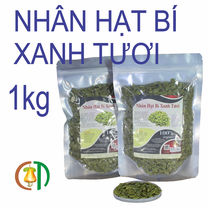 NHÂN HẠT BÍ XANH TƯƠI, SỐNG HÀNG MỚI 500G-1KG