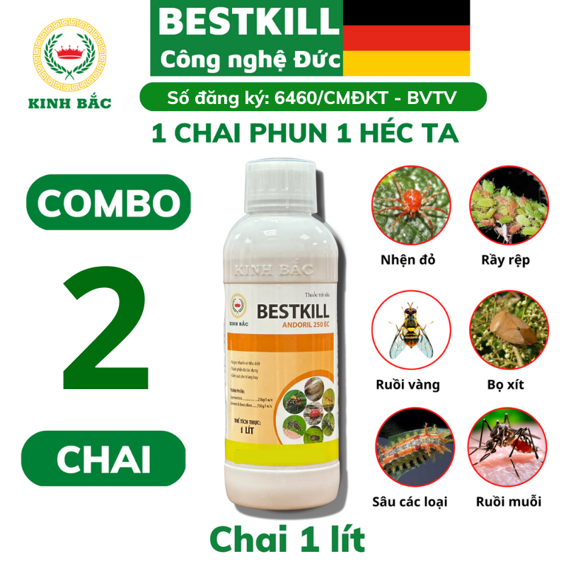 Bestkill 2 bottles of German insect killer, pest control, bug bug hoops, insect repeller, leaf and underground germ, two-way circulation technology, 1 pc spray bottle, 1000ml bottle