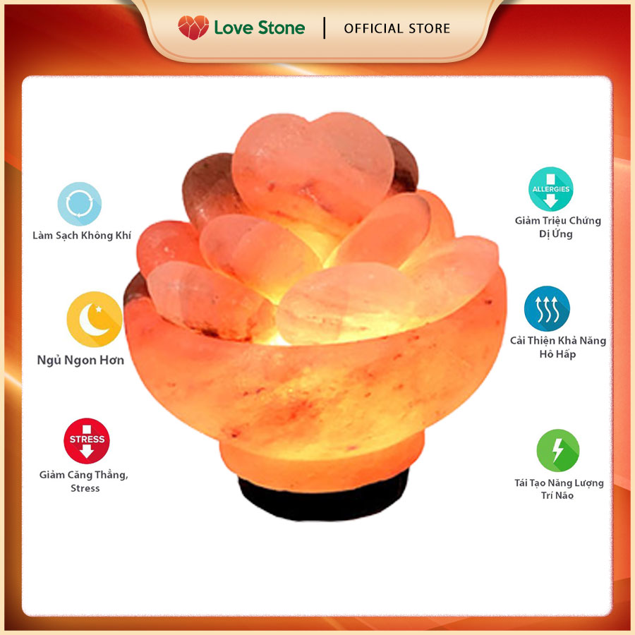 Tô đèn đá muối himalaya love stone - hàng nhập khẩu pakistan 100%