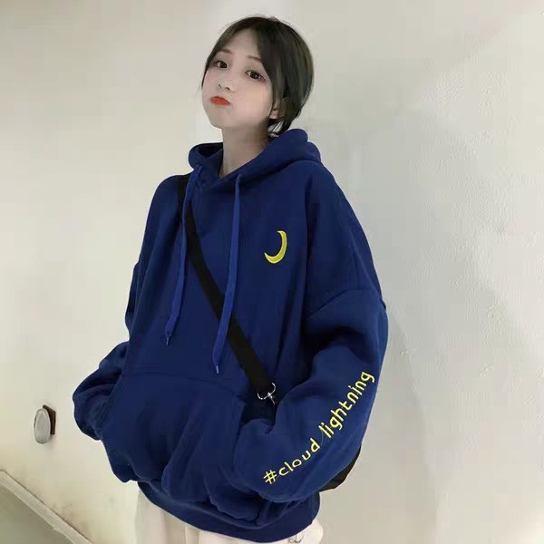 Áo hoodie nữ nỉ bông phối golo nhỏ NGHỘ NGHĨNH siêu dễ thương