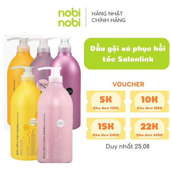 Dầu gội Kumano Salonlink hỗ trợ phục hồi tóc hư tổn, tóc gội nhuộm giảm sơ rụng tóc 1000ml