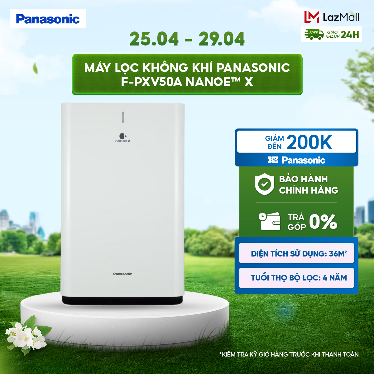 Máy lọc không khí Panasonic F-PXV50A nanoe™ X - Bộ lọc HEPA- Hàng chính hãng