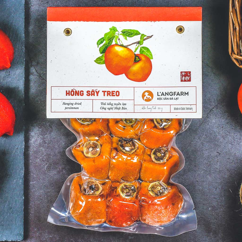 Hồng sấy treo Nhật Bản L'angfarm, 250g, bịch, dòng phổ thông, mẫu hút chân không