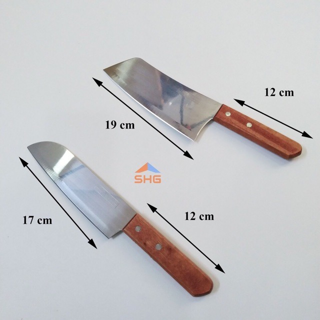 [MADE THAILAND] Bộ 2 dao nhà bếp siêu bén chuyên thái thịt rau củ quả cao cấp - Dao nhà bếp - dao kiwi cán gỗ - dao thái lan