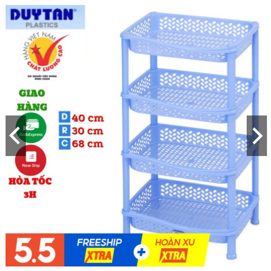 [HCM]Kệ chén nhựa duy tân 4 tầng nhỏ ( 40 x 29 x 68cm) Note color