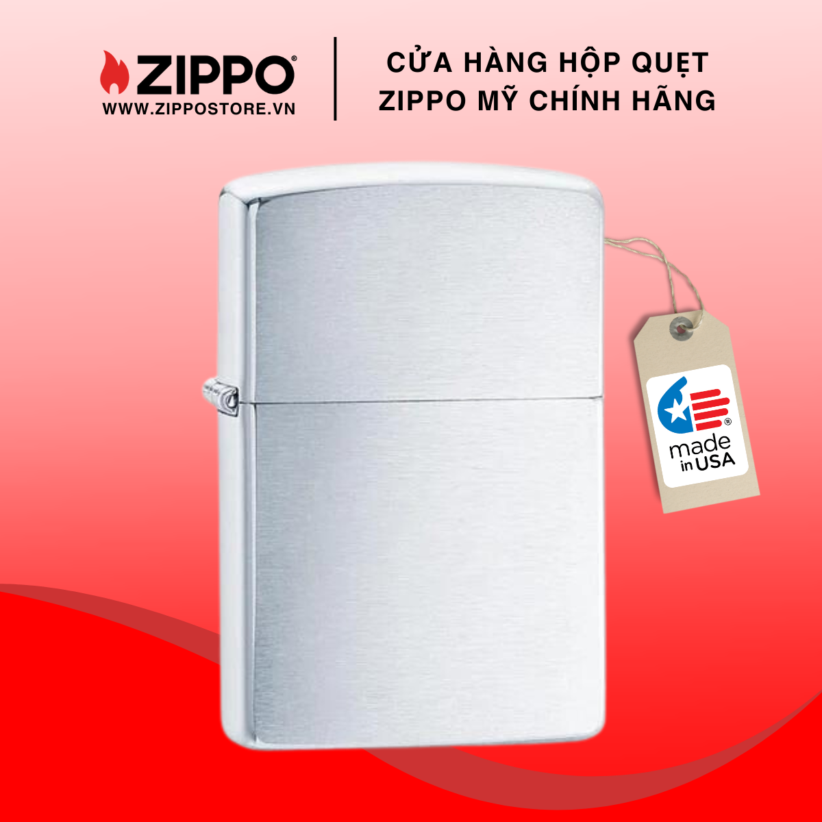 Hộp Quẹt Zippo Armor Brushed Chrome 162