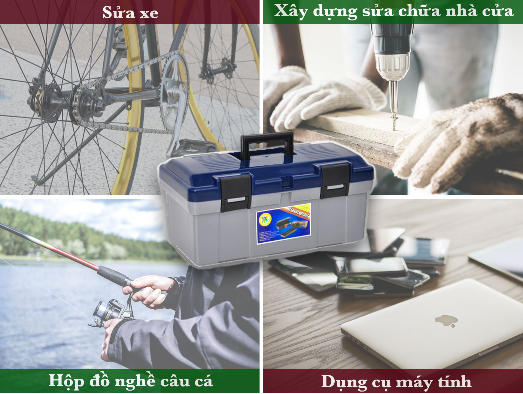 Hộp đựng dụng cụ có hai size lớn - nhỏ nhựa Hiệp Thành
