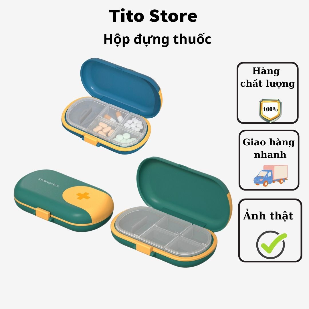 Hộp đựng thuốc 4 ngăn nhỏ gọn tiện lợi khi đi du lịch