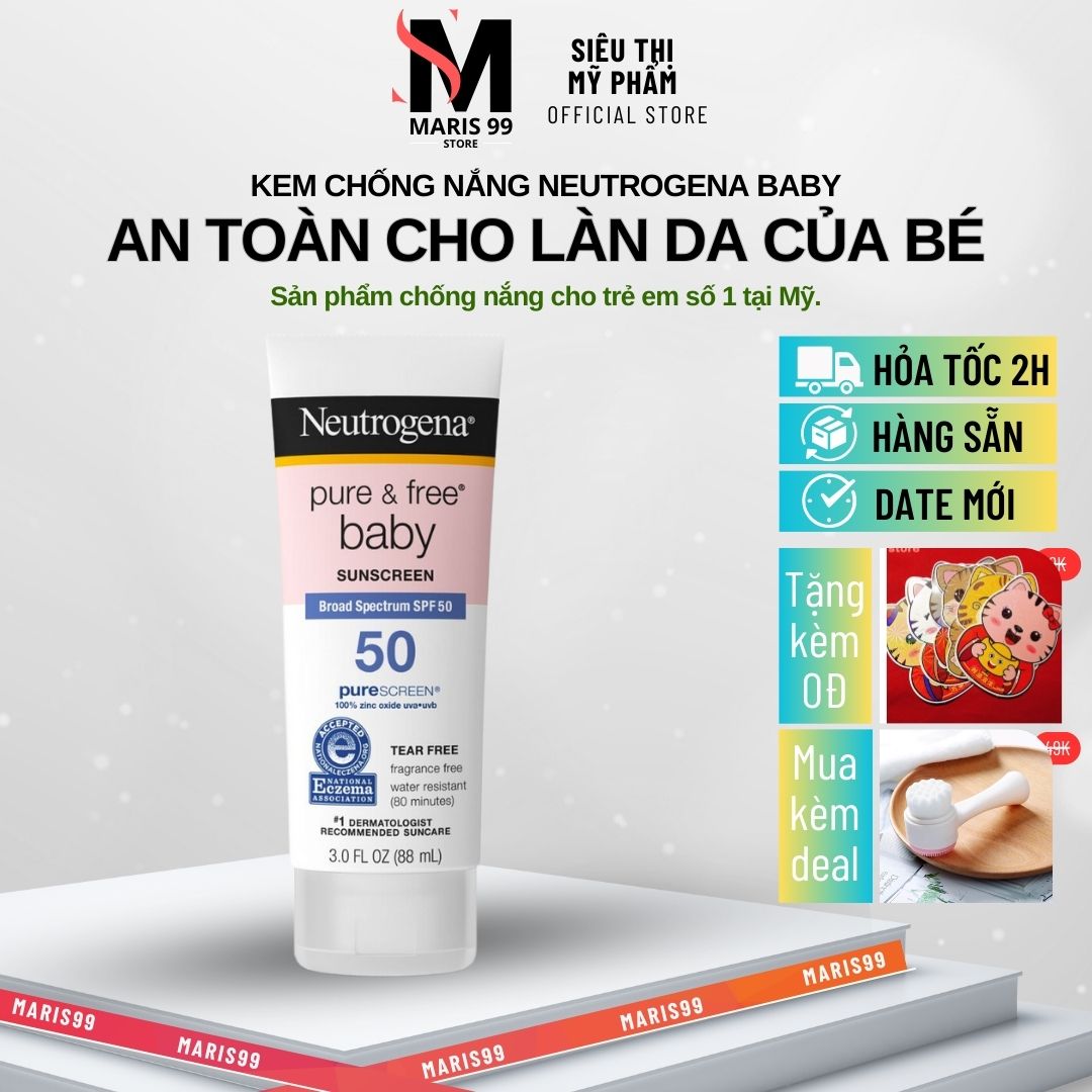 Kem Chống Nắng Trẻ Em Neutrogena Pure & Free Baby Spf50+ (88ml) _Bchoice