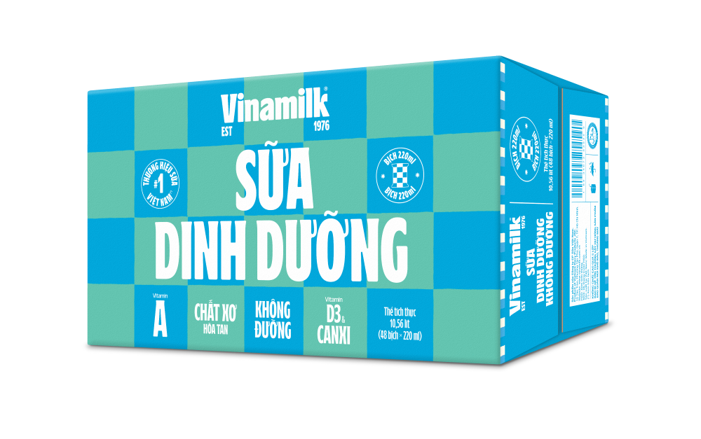 Thùng 48 Bịch Sữa dinh dưỡng Vinamilk không đường 220ml