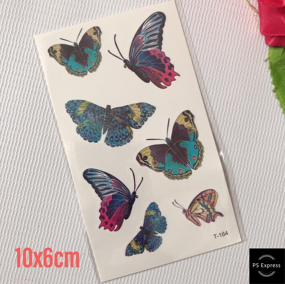 [HCM]Combo 6 tấm hình xăm dán cao cấp bướm 3d album hoa bướm 10x6cm- mua từ 2 combo tặng bắp tay mini 10x20cm