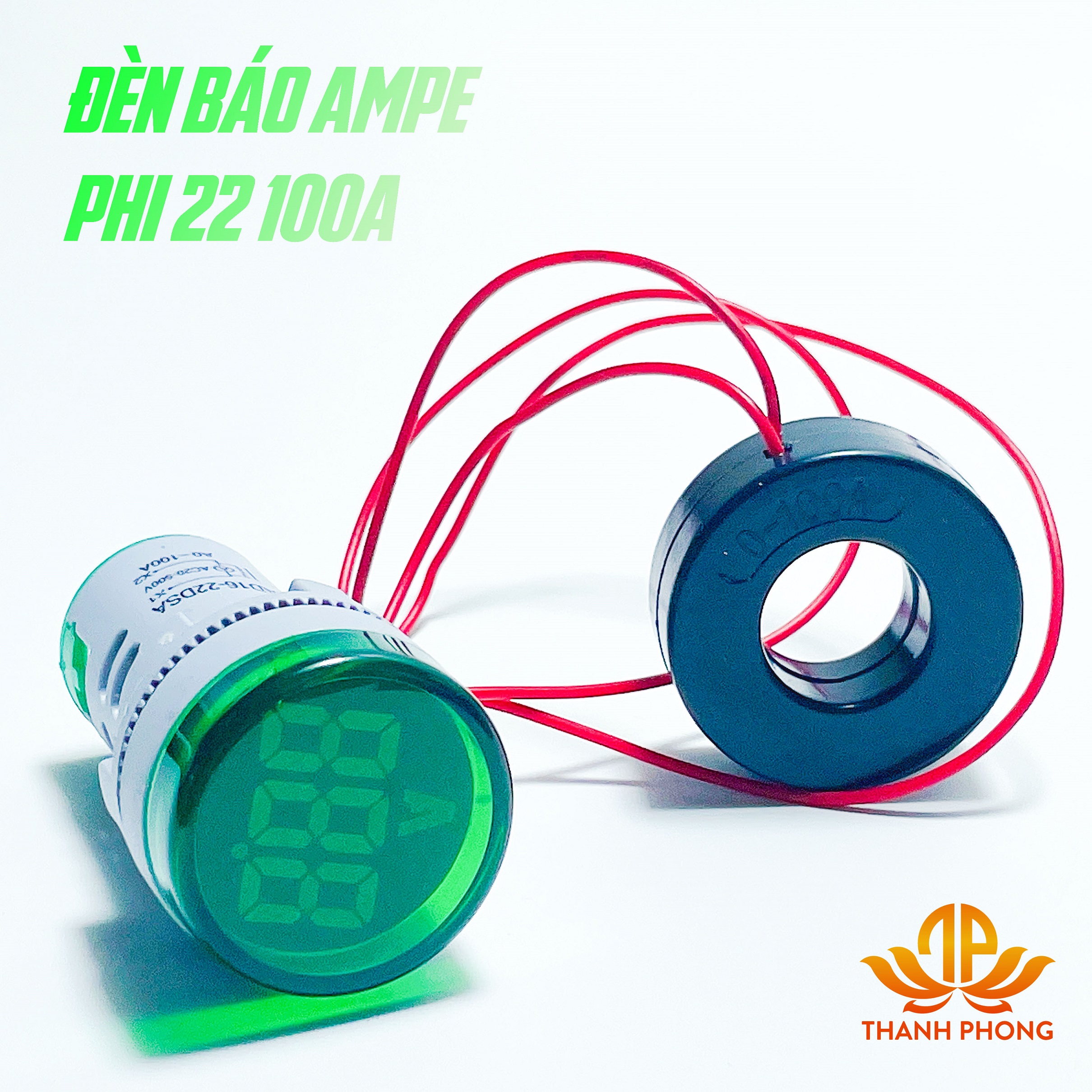 Đèn báo hiển thị ampe 100a phi 22 ac 20-500v