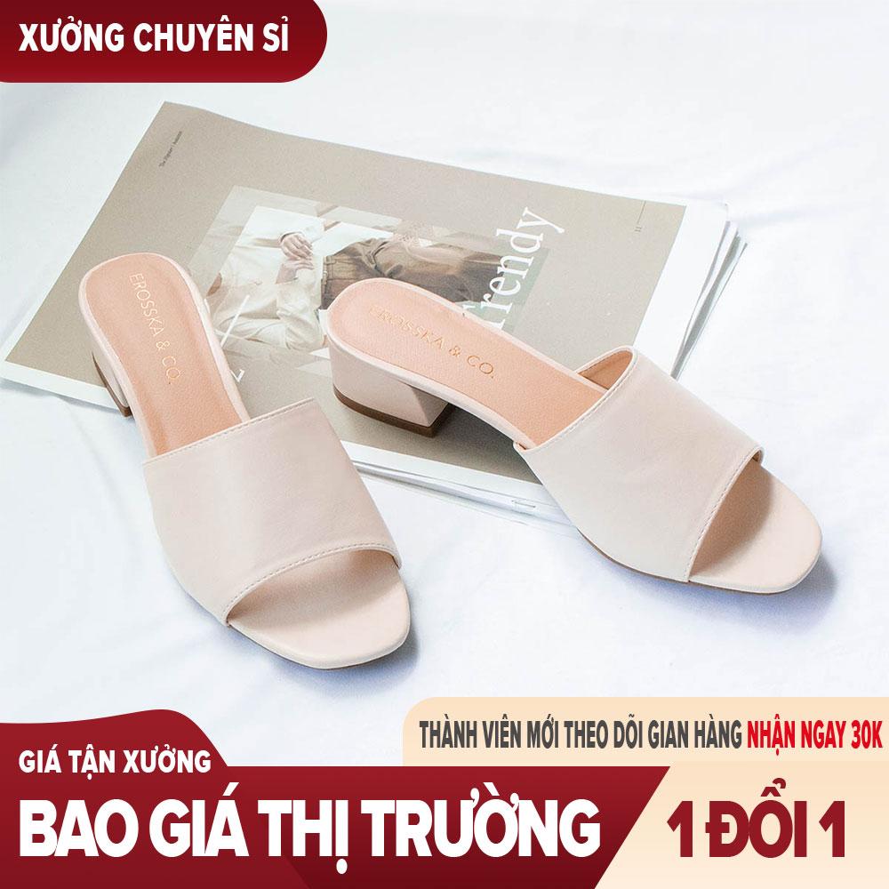 Dép cao gót đế vuông cao 3cm phối dây thời trang thanh lịch - EM024(WH)