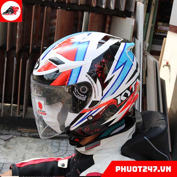 Mũ - Nón bảo hiểm 3/4 KYT Venom - 2 kính