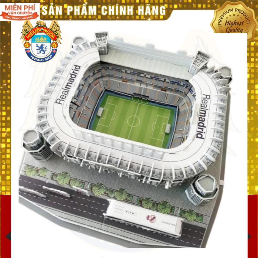 Mô hình sân vận động bóng đá Santiago Bernabeu Real Madrid đồ chơi lắp ghép bóng đá giấy 3D độc đáo làm theo mô hình sân đá bóng RealMadrid - Hieubongda