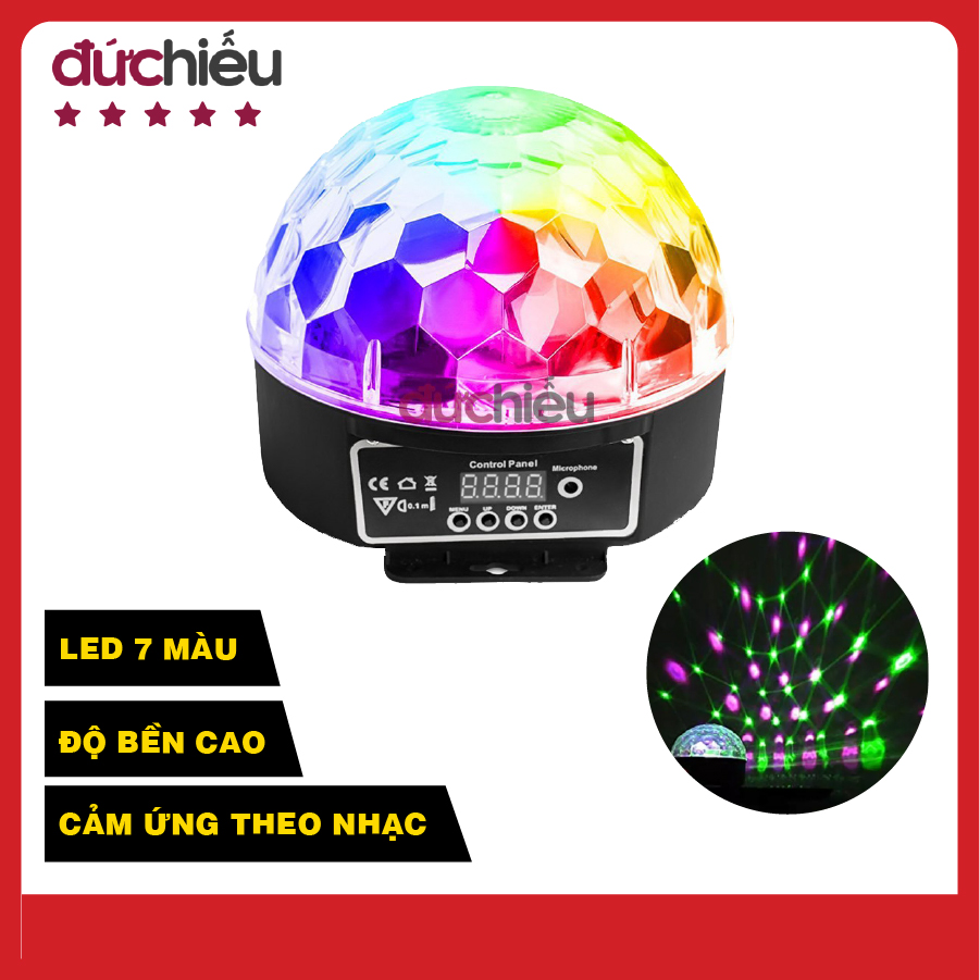 Đèn LED 7 màu vũ trường cảm ứng nhạc 18w Đèn LED xoay 7 màu sân khấu chớp theo nhạc.