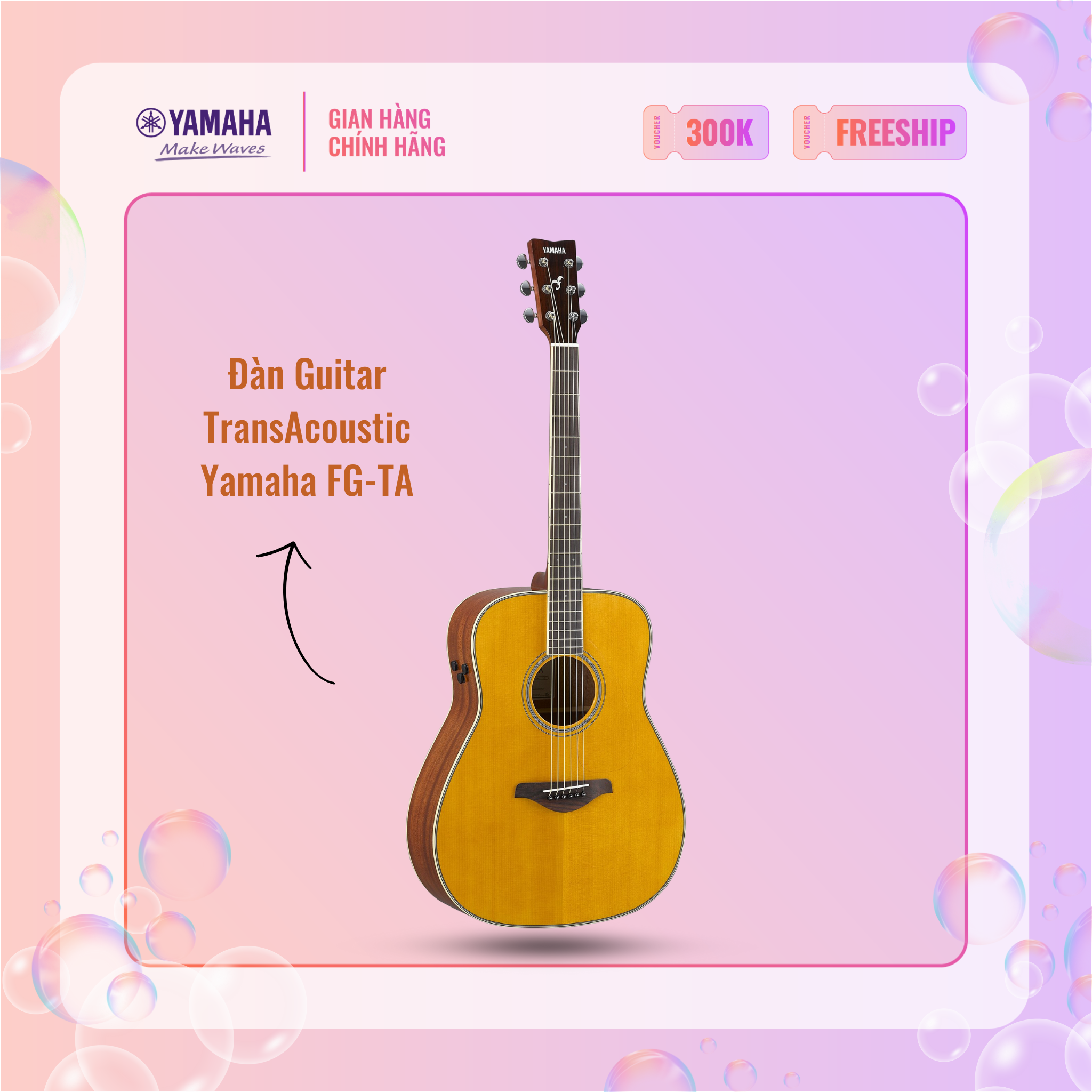[Trả góp 0%] Đàn Guitar Acoustic YAMAHA FG-TA - Thiết kế mang đến âm thanh guitar acoustic hoàn hảo, khuếch đại tự nhiên, bảo hành chính hãng 12 tháng
