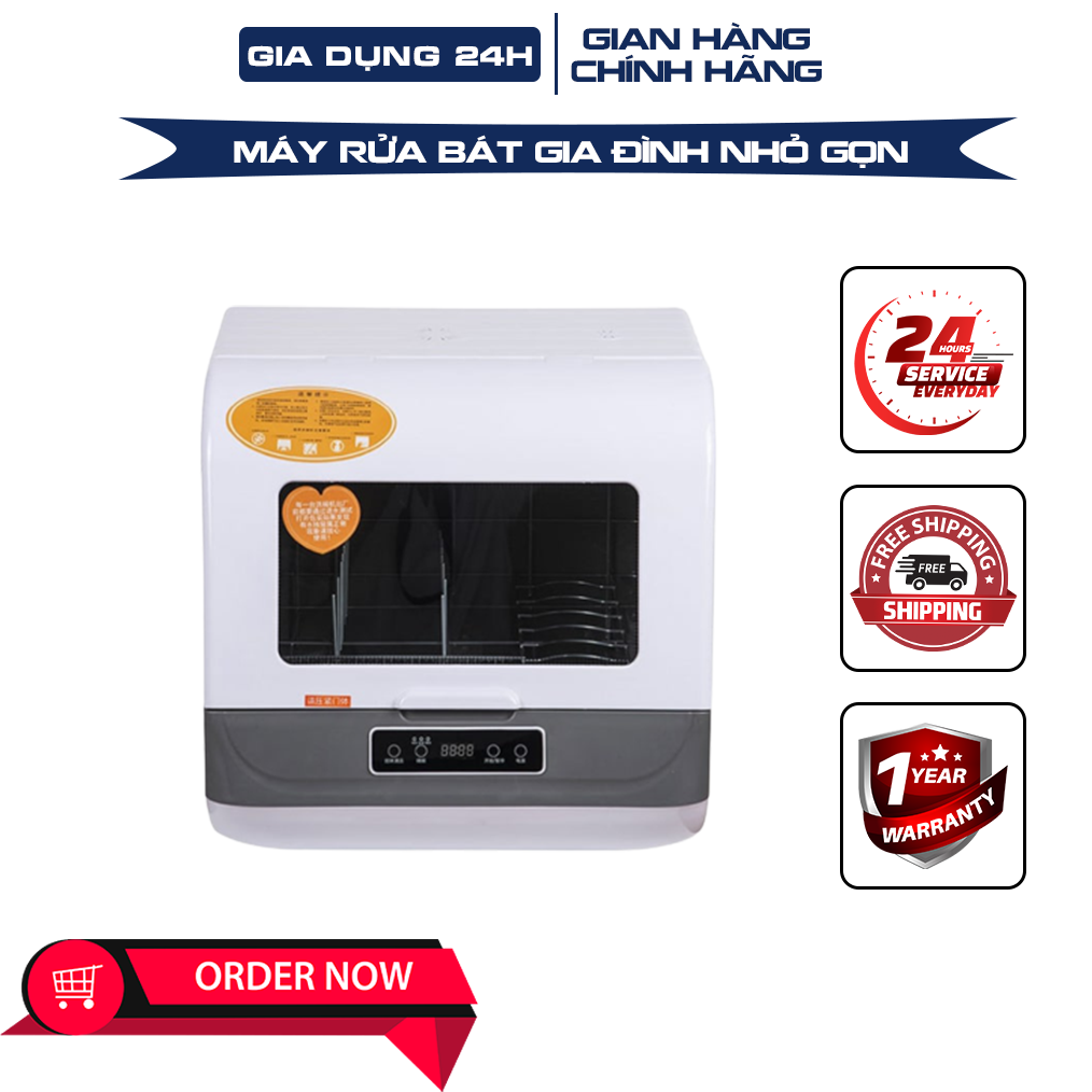 Máy rửa bát mini phù hợp cho gia đình 3-4 người với dòng nước siêu mạnh rửa siêu sạch, tiết kiệm điện, thời gian và dễ dàng lắp đặt