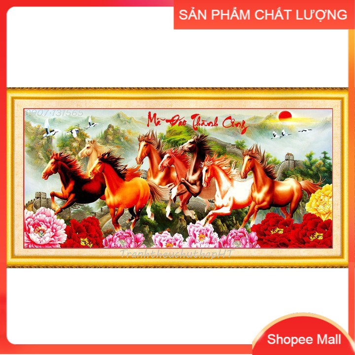 [HCM]Tranh thêu chữ thập Mã đáo thành công DV6232 kích thước 127*58cm [Hàng có sẵn]