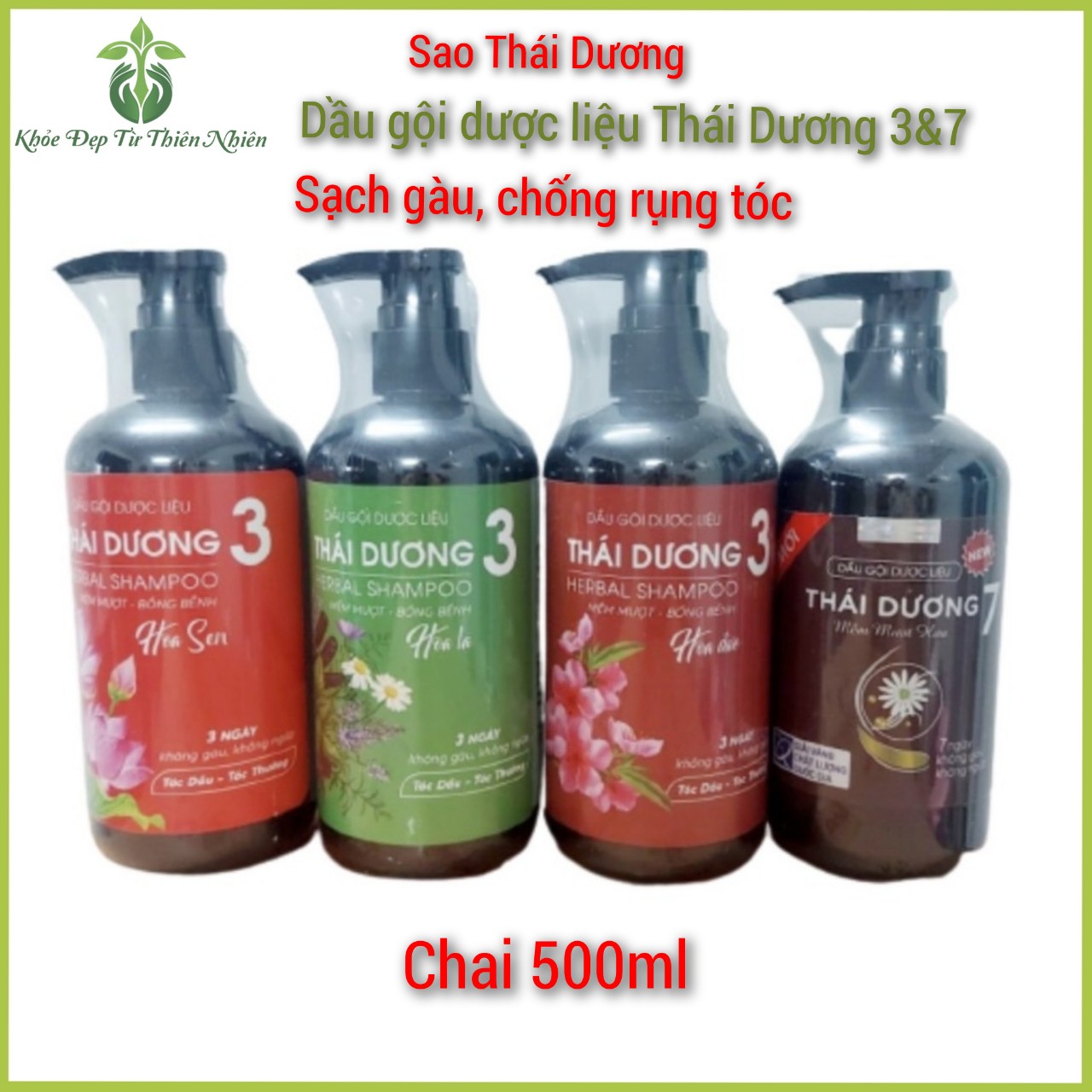 Dầu Gội Dược Liệu Thảo Dược Thiên Nhiên Thái Dương 3 & 7 , chống rụng tóc, ngăn ngừa gàu, AT Boutique Cute