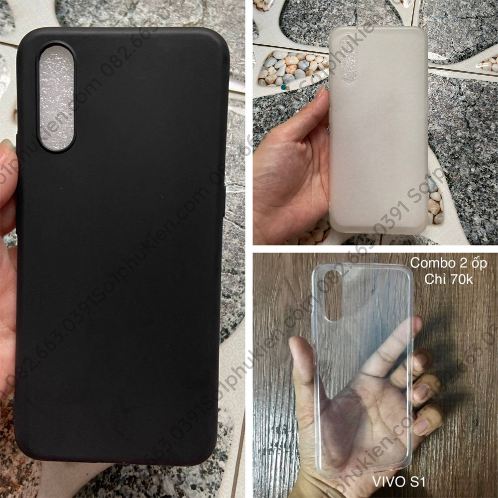 Ốp lưng Vivo S1 Silicon dẻo trong, trong đục chống ố, dẻo đen trơn dày cao cấp