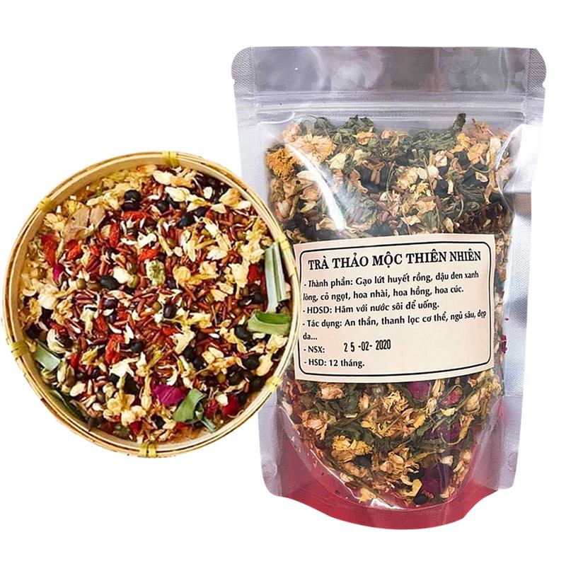 500GR TRÀ HOA NGŨ CỐC ĐẬU ĐEN GẠO LỨT HOA NHÀI - TRÀ HOA NGŨ CỐC