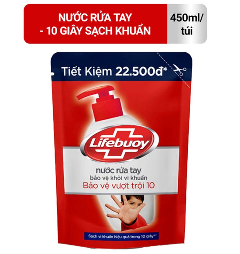 Nước rửa tay Lifebuoy TÚI 450G bảo vệ vượt trội